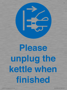Please unplug the kettle when finished